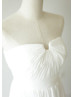 Ivory Folded Chiffon Long Beach Wedding Dress